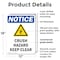 Signmission Crush Hazard Keep Clear OSHA Notice Sign, Plastic, 12in W x 18in L, 2PK OS-2PACK-NS-P-1218-V-10848 - alternate 3